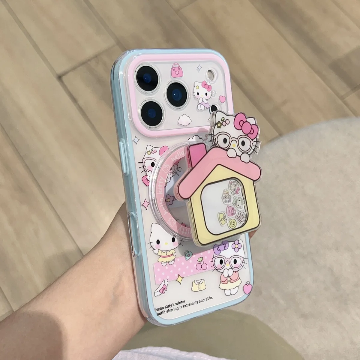 Hello Kitty Kawaii Magnetic Stand Phone Case for iPhone 17 16 15 Pro Max — MagSafe