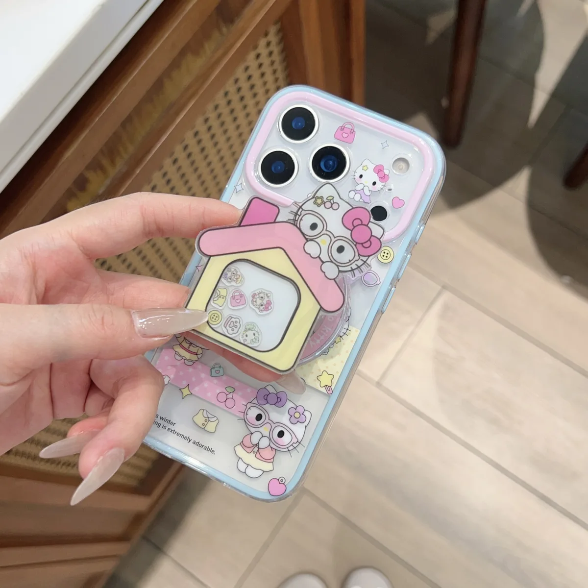Hello Kitty Kawaii Magnetic Stand Phone Case for iPhone 17 16 15 Pro Max — MagSafe