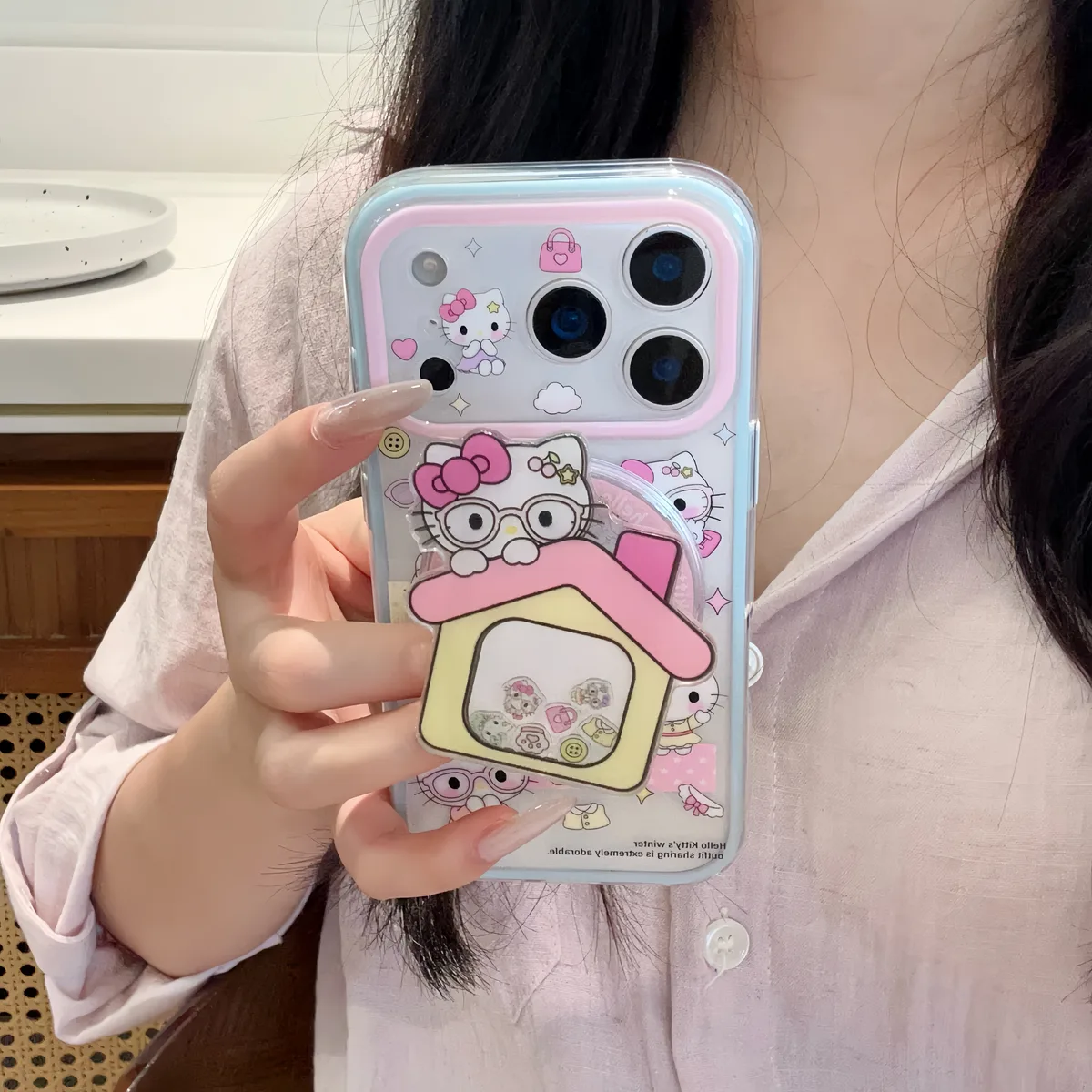 Hello Kitty Kawaii Magnetic Stand Phone Case for iPhone 17 16 15 Pro Max — MagSafe
