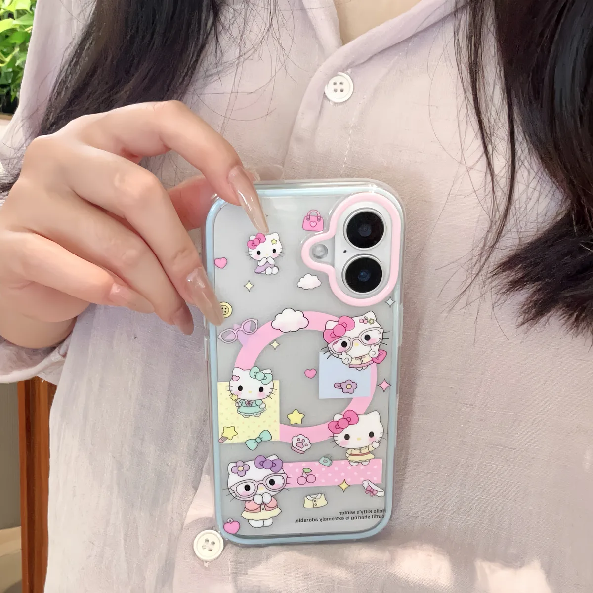 Hello Kitty Kawaii Magnetic Stand Phone Case for iPhone 17 16 15 Pro Max — MagSafe