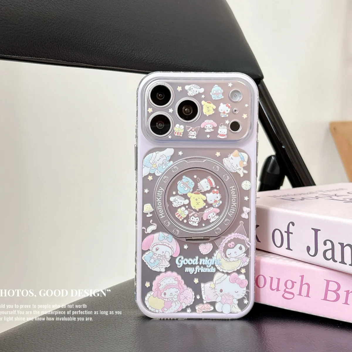 Hello Kitty Sanrio pastel clear phone case with beaded charm strap for iPhone 17 16 15 Pro Max — MagSafe