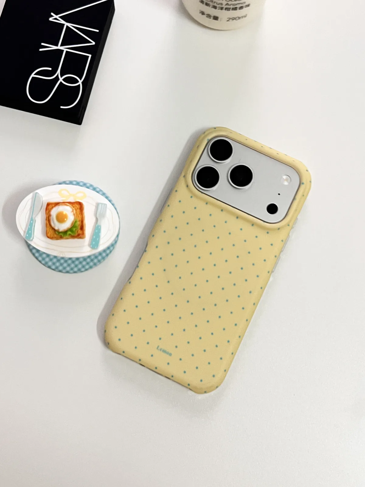 Cute Lemon Yellow Breakfast Phone Case with 3D Toast Plate Detail for iPhone 17 16 15 Pro Max