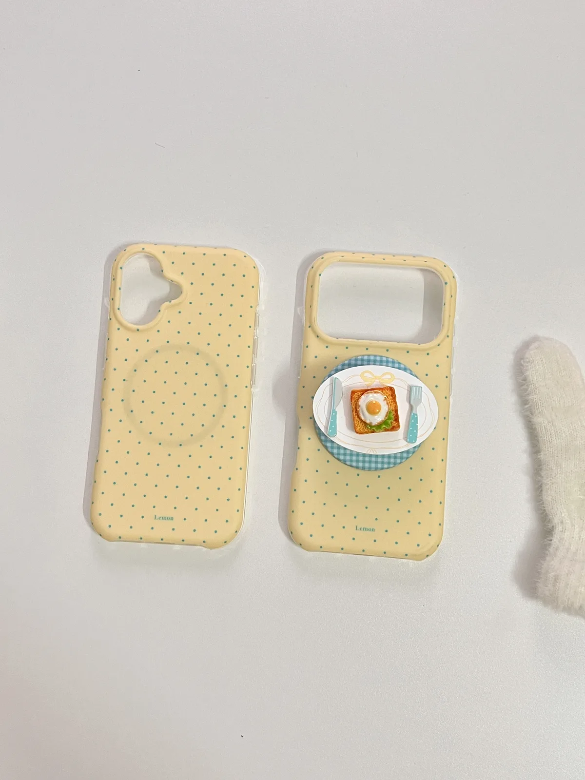 Cute Lemon Yellow Breakfast Phone Case with 3D Toast Plate Detail for iPhone 17 16 15 Pro Max