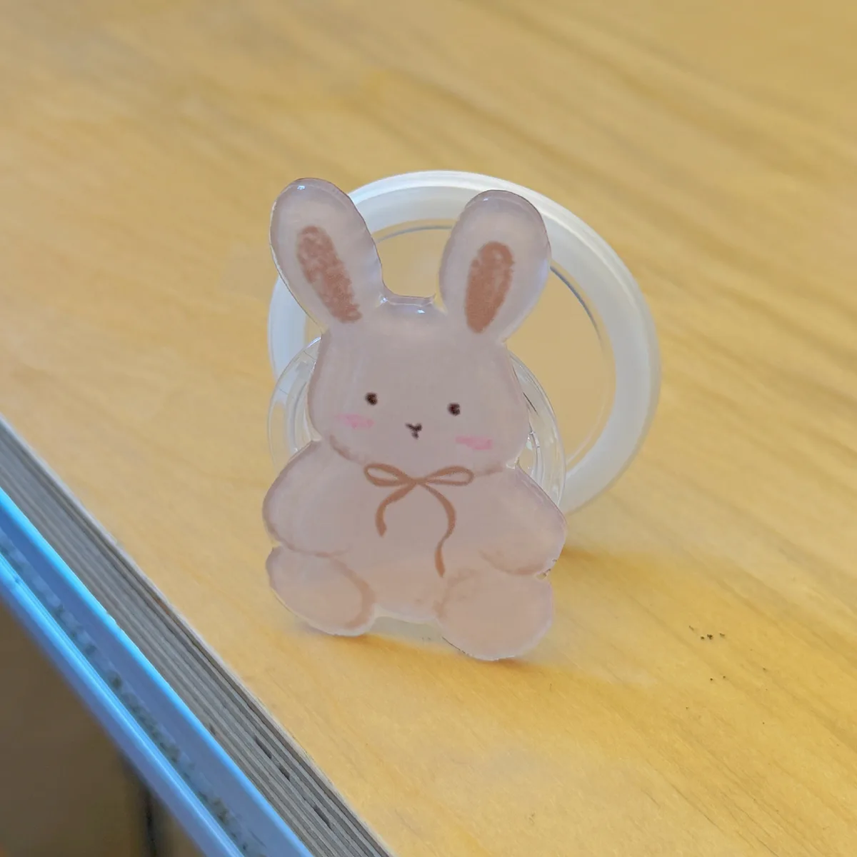 Cute bunny floral phone case with beaded charm for iPhone 17 16 15 Pro Max — MagSafe