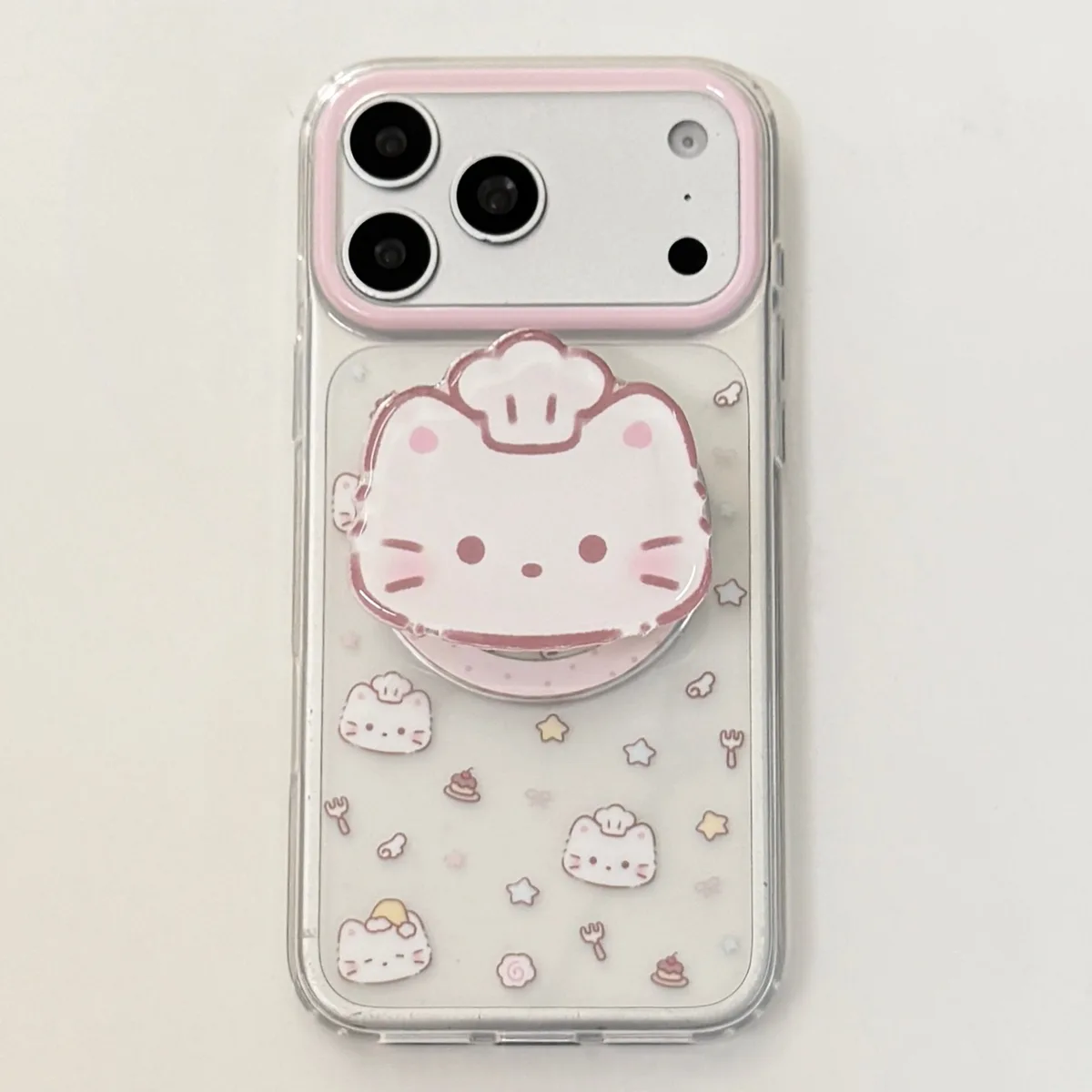 Clear Soft TPU with 3D Chef Hat Charm Phone Case for iPhone 17 16 15 Pro Max
