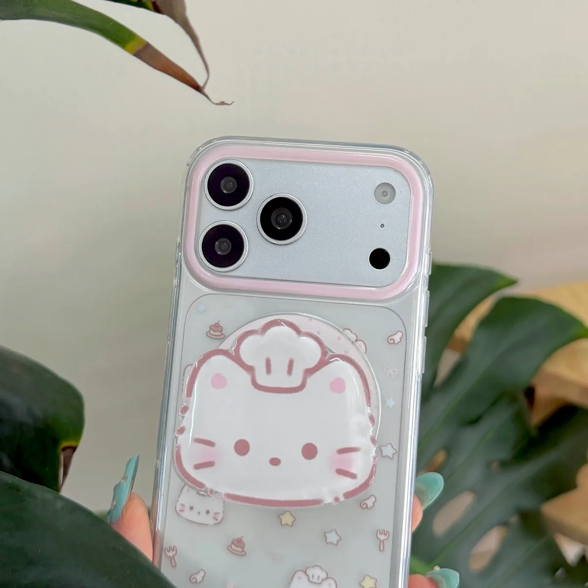 Clear Soft TPU with 3D Chef Hat Charm Phone Case for iPhone 17 16 15 Pro Max