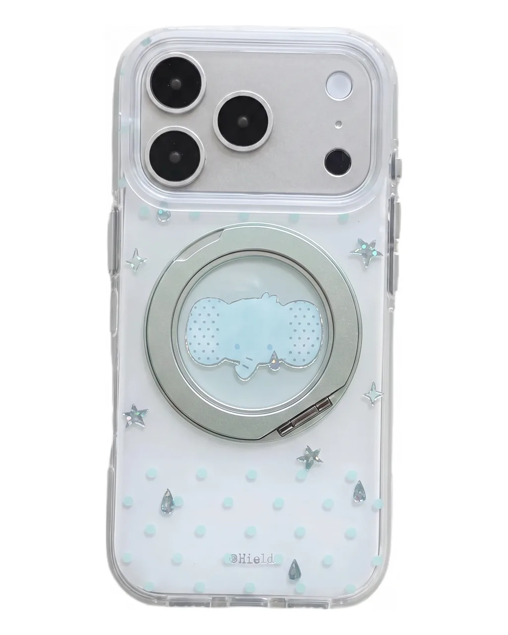 Clear Soft TPU with Blue Dot Print Phone Case for iPhone 17 16 15 Pro Max — MagSafe