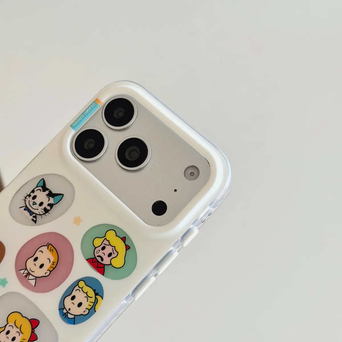 Cute cartoon dog and friends phone case with beaded charm for iPhone 17 16 15 Pro Max