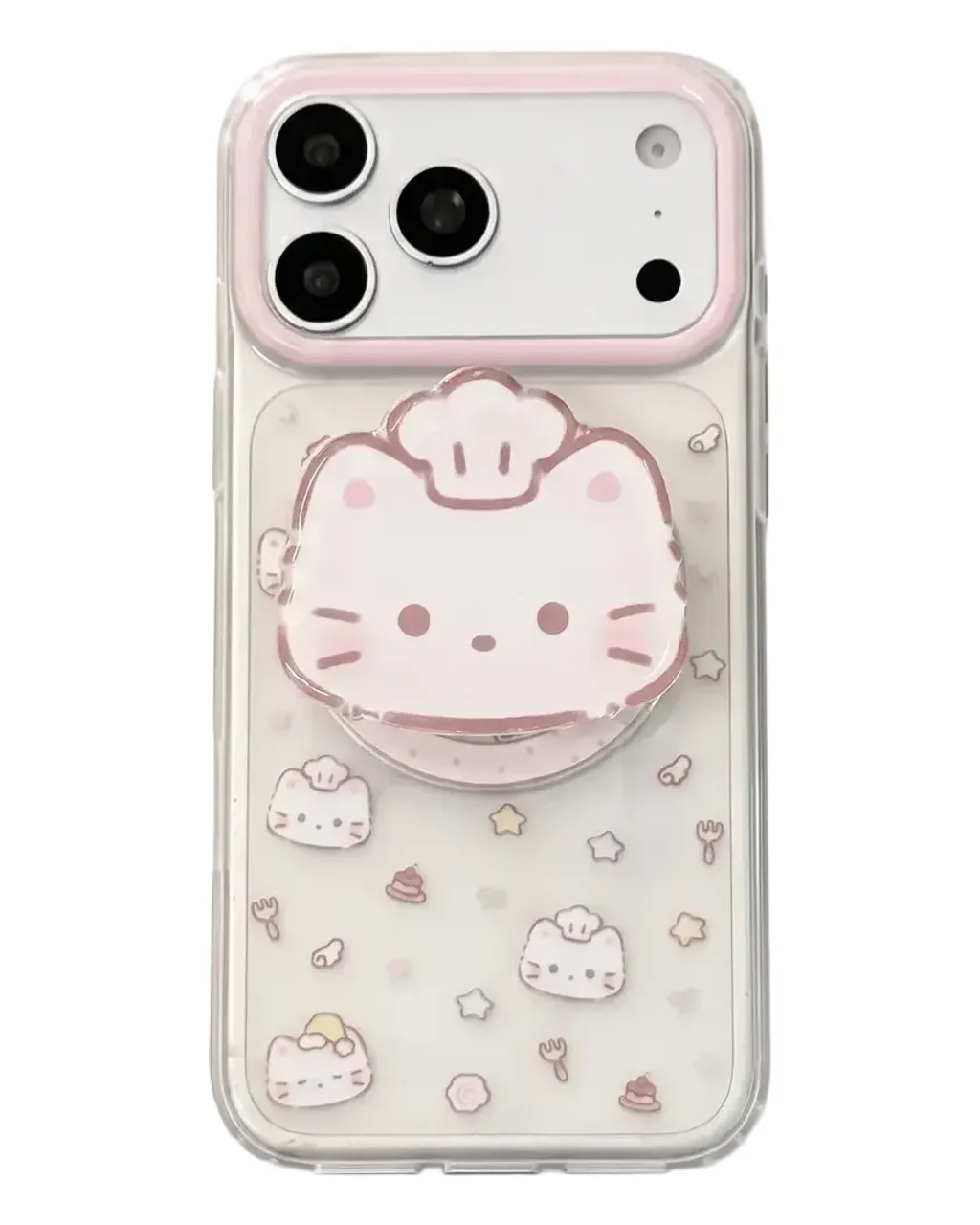 Clear Soft TPU with 3D Chef Hat Charm Phone Case for iPhone 17 16 15 Pro Max