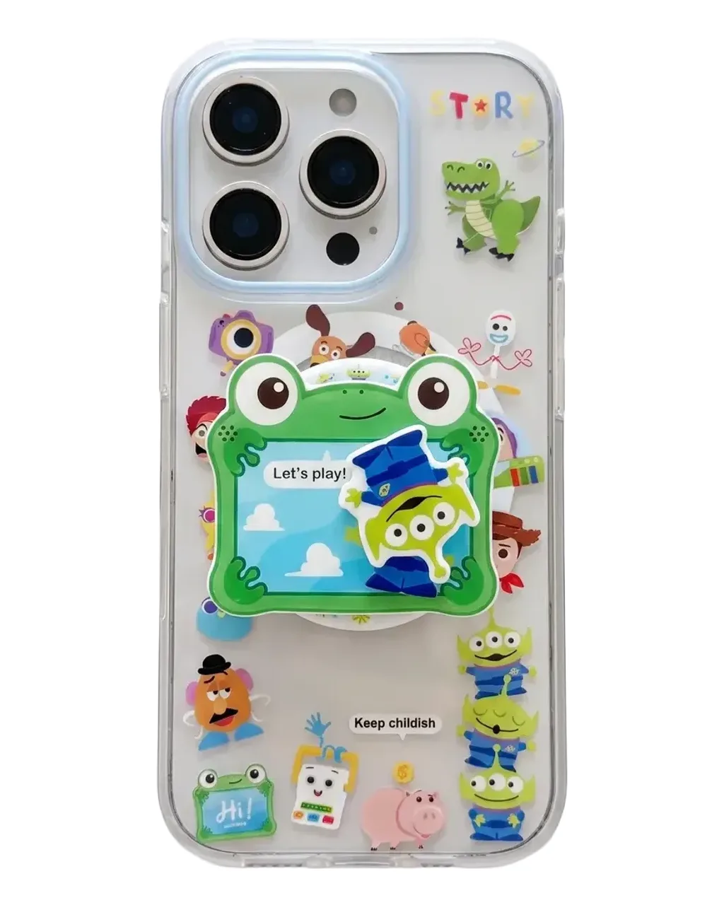 Toy Story Buzz Lightyear Clear Phone Case with Cute Character Print for iPhone 17 16 15 Pro Max — MagSafe