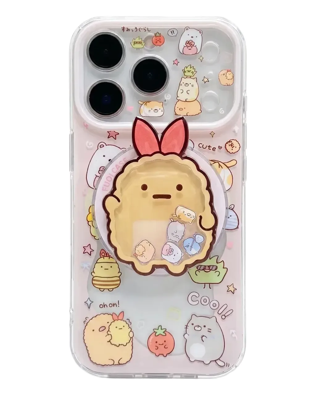 Sumikko Gurashi Kawaii Sumikko Friends Clear Phone Case with Bunny Charm for iPhone 17 16 15 14 13 Pro Max — MagSafe