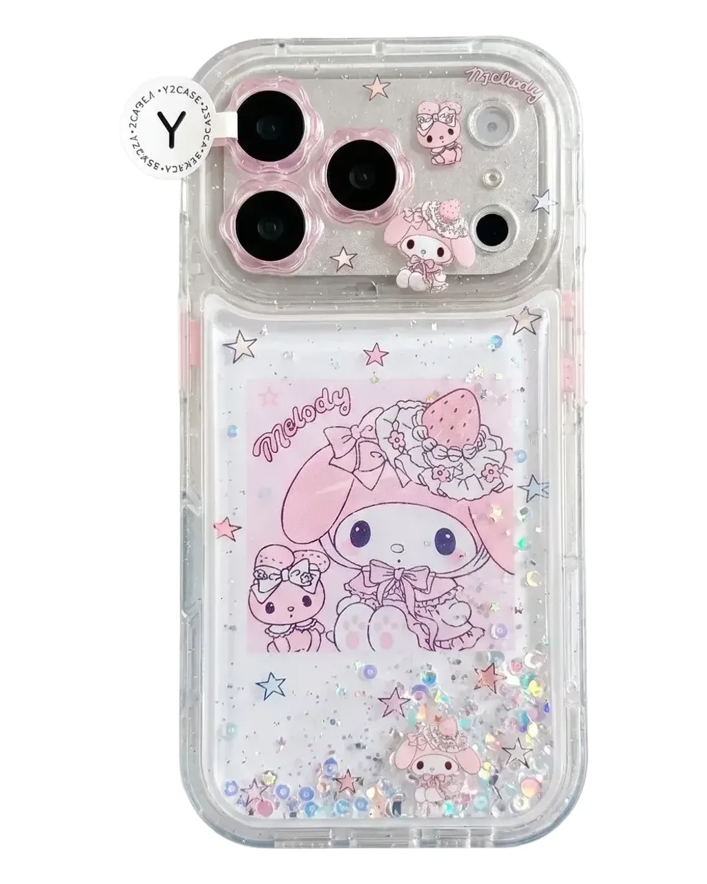 Sanrio My Melody Glitter Clear iPhone 17 16 15 14 13 Pro Max Phone Case