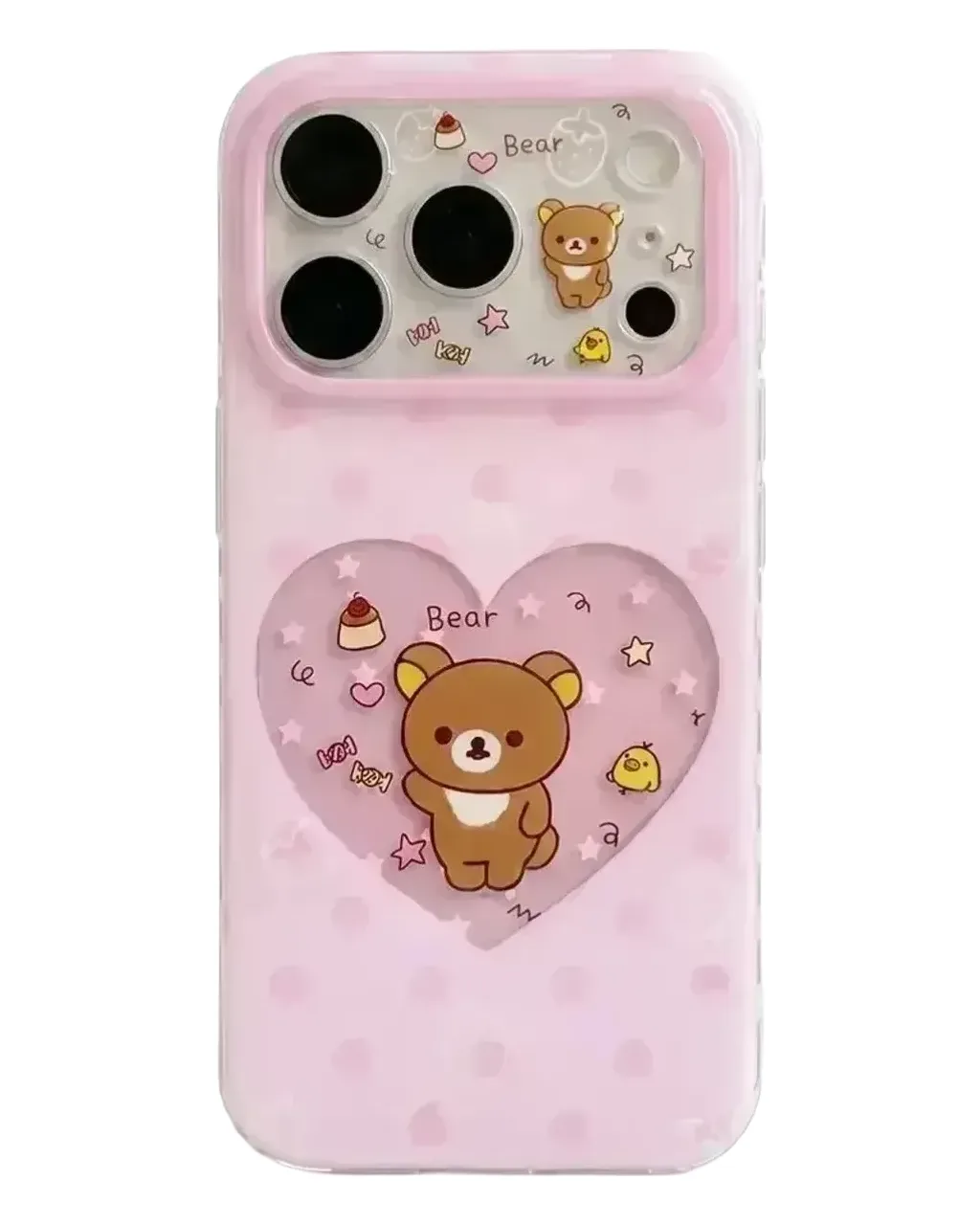 Rilakkuma Heart Window Phone Case for iPhone 17 16 15 14 13 Pro Max