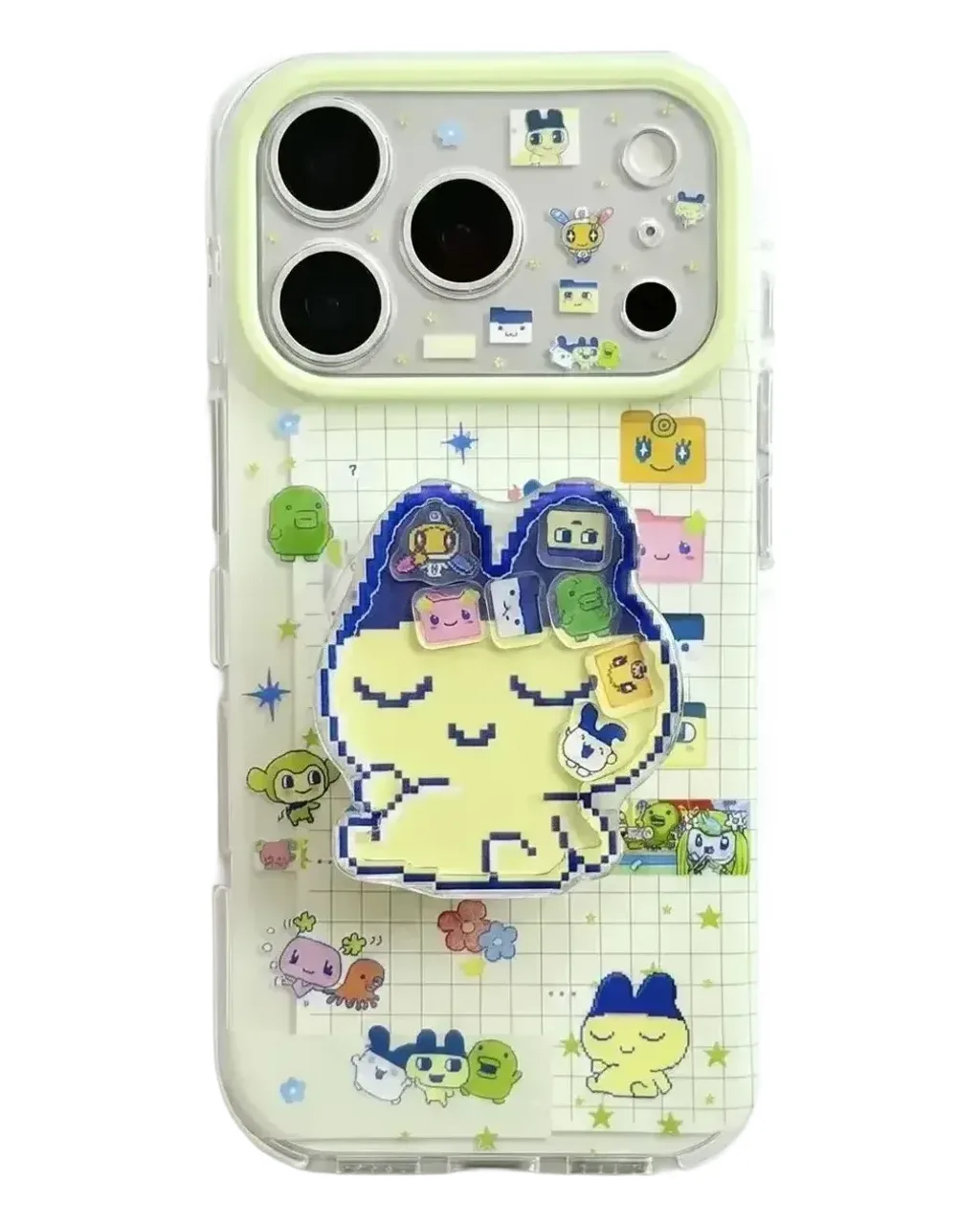 Tamagotchi Pixel Pop Phone Case with Beaded Strap for iPhone 17 16 15 14 13 Pro Max