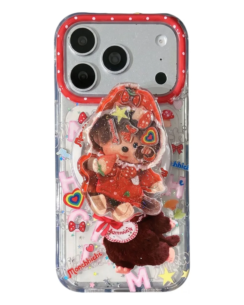 Monchhichi Cute Doll iPhone 17 16 15 14 13 Pro Max Clear Charm Phone Case — MagSafe