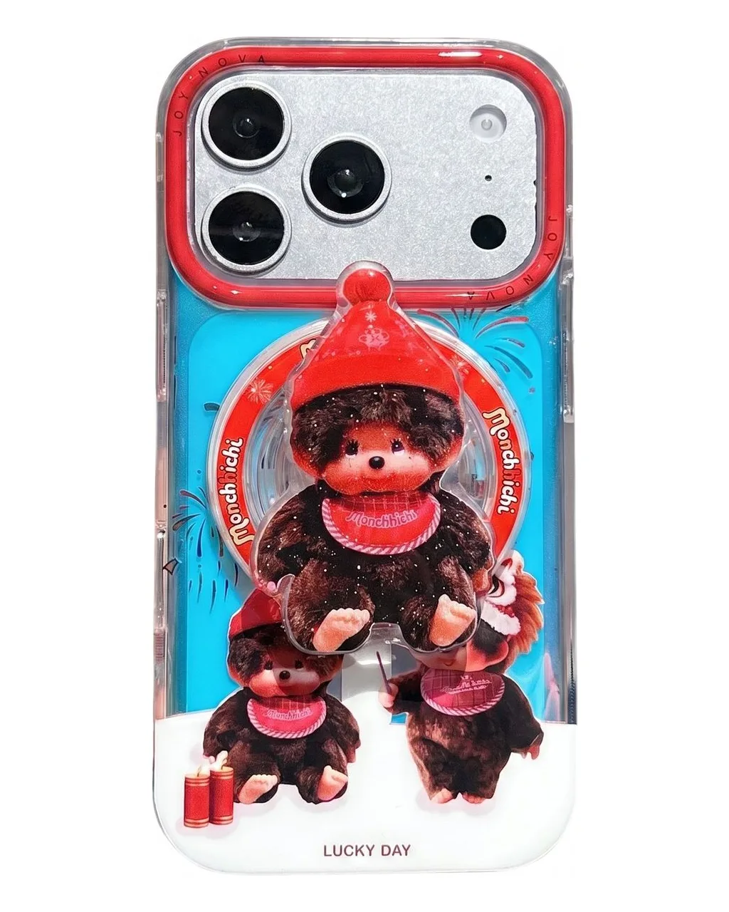Monchhichi Lucky Day Clear Phone Case for iPhone 17 16 15 14 13 Pro Max — MagSafe