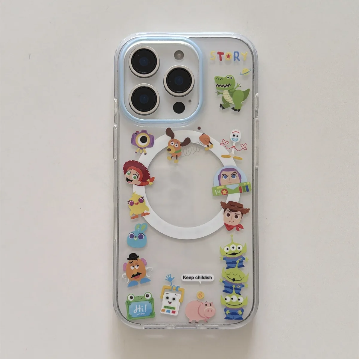 Toy Story Buzz Lightyear Clear Phone Case with Cute Character Print for iPhone 17 16 15 Pro Max — MagSafe