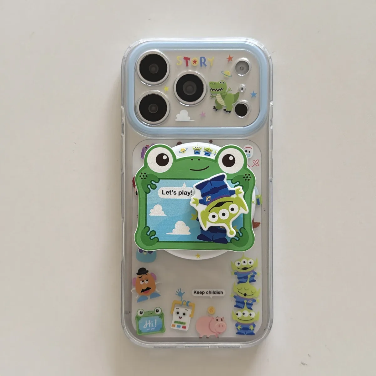 Toy Story Buzz Lightyear Clear Phone Case with Cute Character Print for iPhone 17 16 15 Pro Max — MagSafe