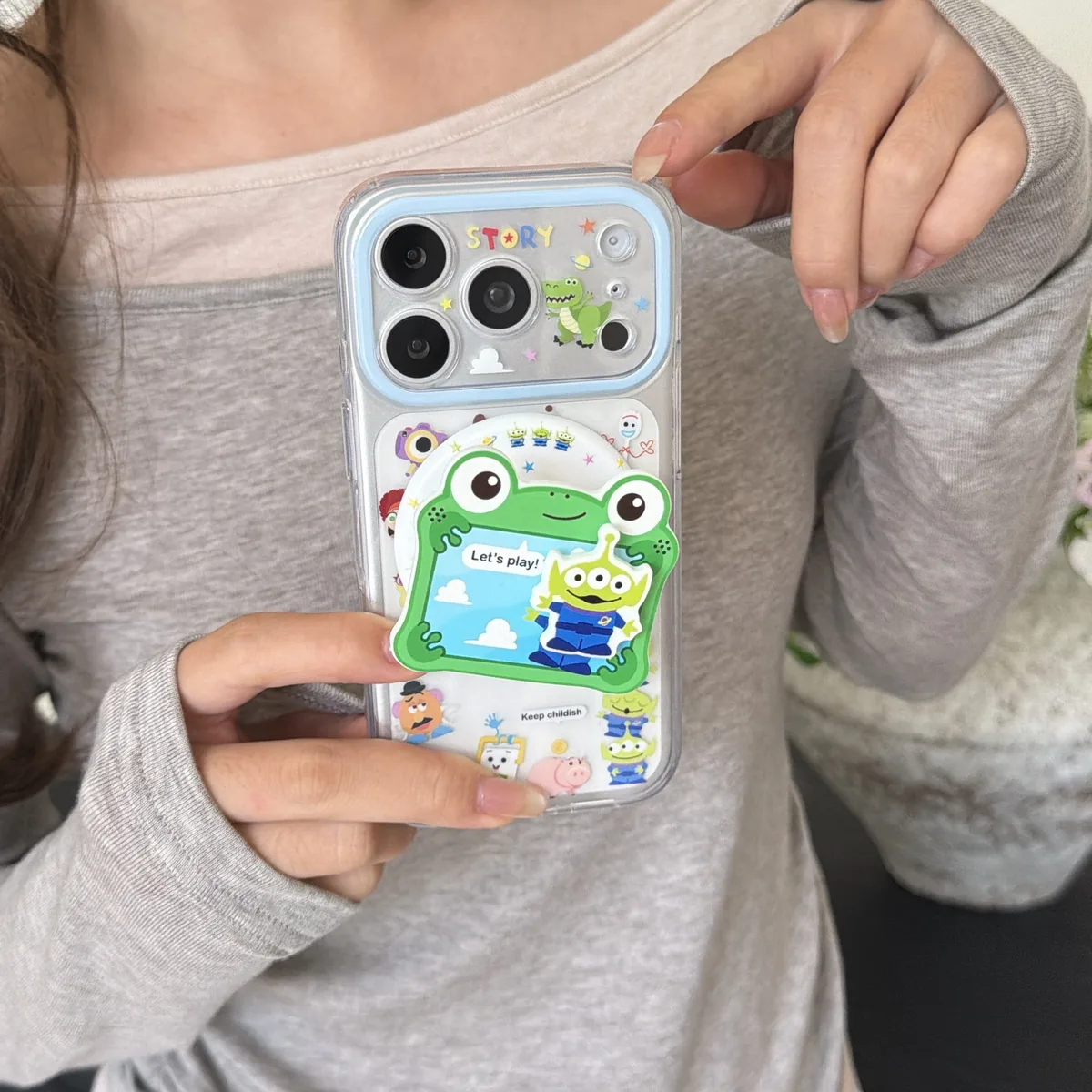 Toy Story Buzz Lightyear Clear Phone Case with Cute Character Print for iPhone 17 16 15 Pro Max — MagSafe