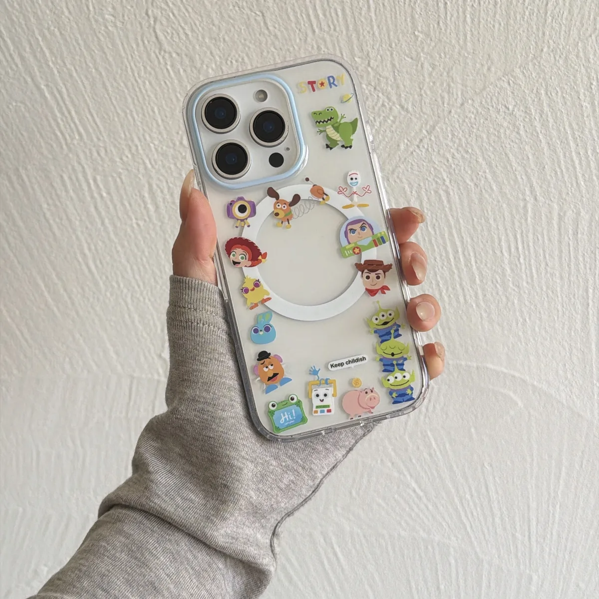 Toy Story Buzz Lightyear Clear Phone Case with Cute Character Print for iPhone 17 16 15 Pro Max — MagSafe