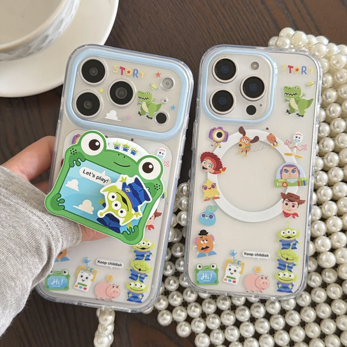 Toy Story Buzz Lightyear Clear Phone Case with Cute Character Print for iPhone 17 16 15 Pro Max — MagSafe