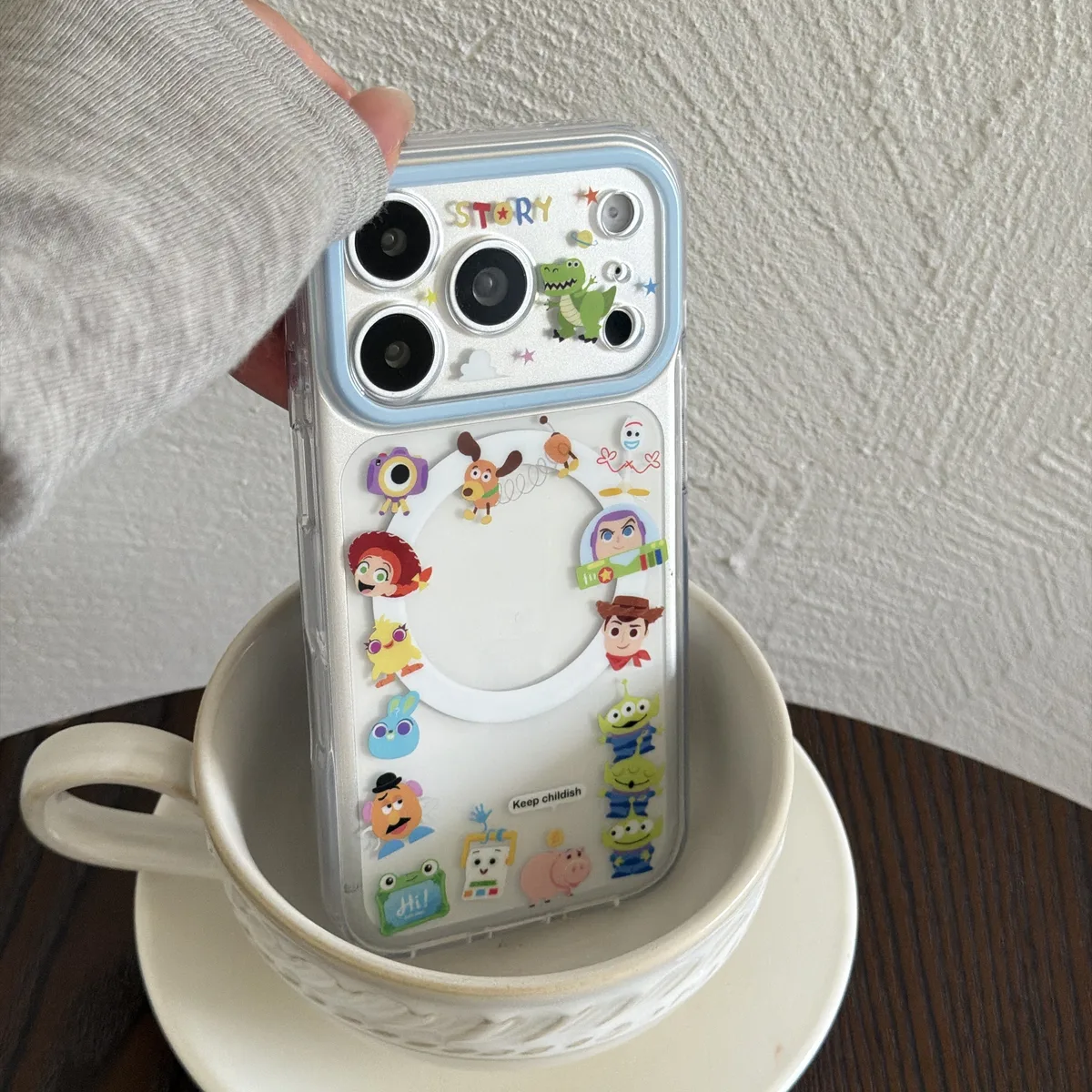 Toy Story Buzz Lightyear Clear Phone Case with Cute Character Print for iPhone 17 16 15 Pro Max — MagSafe