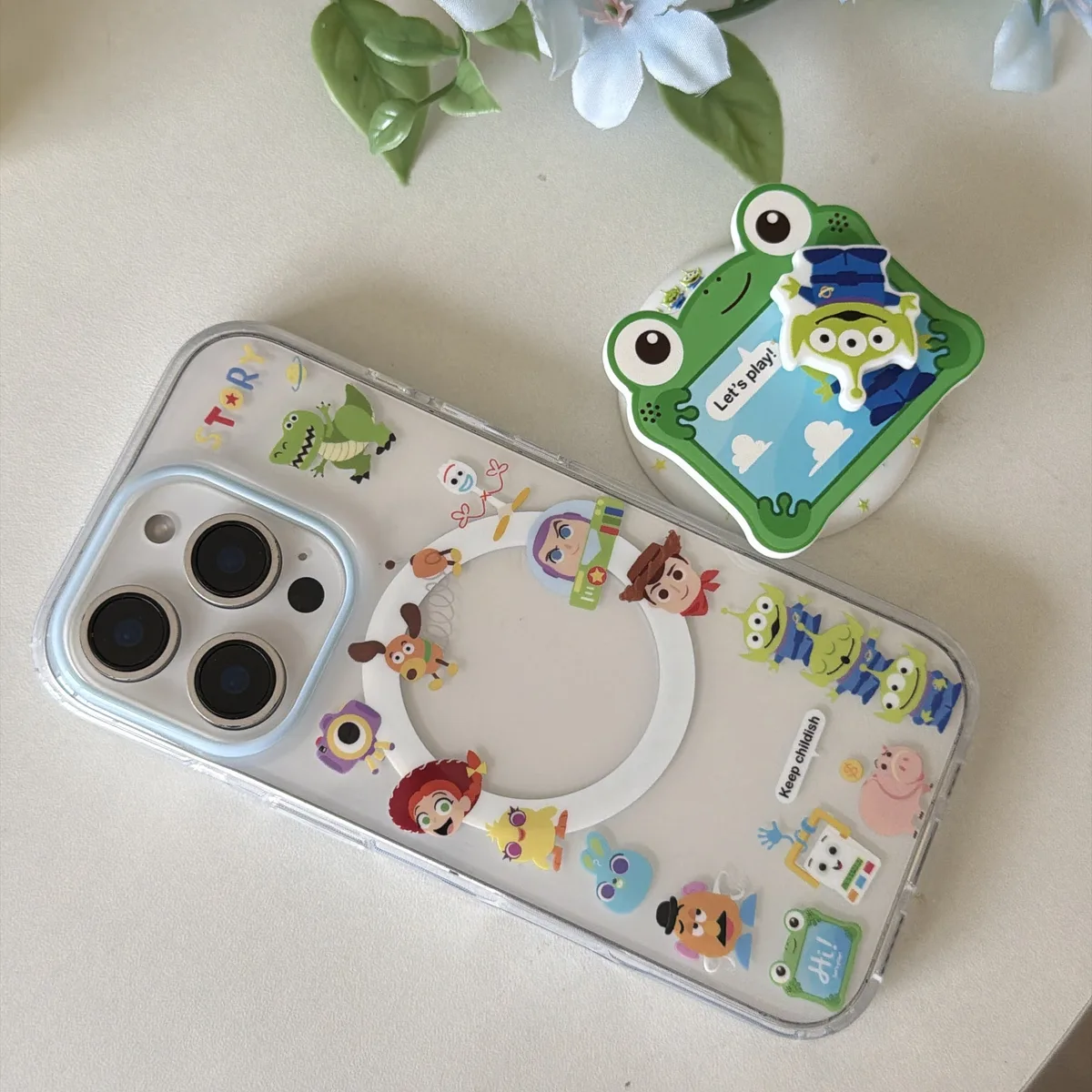 Toy Story Buzz Lightyear Clear Phone Case with Cute Character Print for iPhone 17 16 15 Pro Max — MagSafe