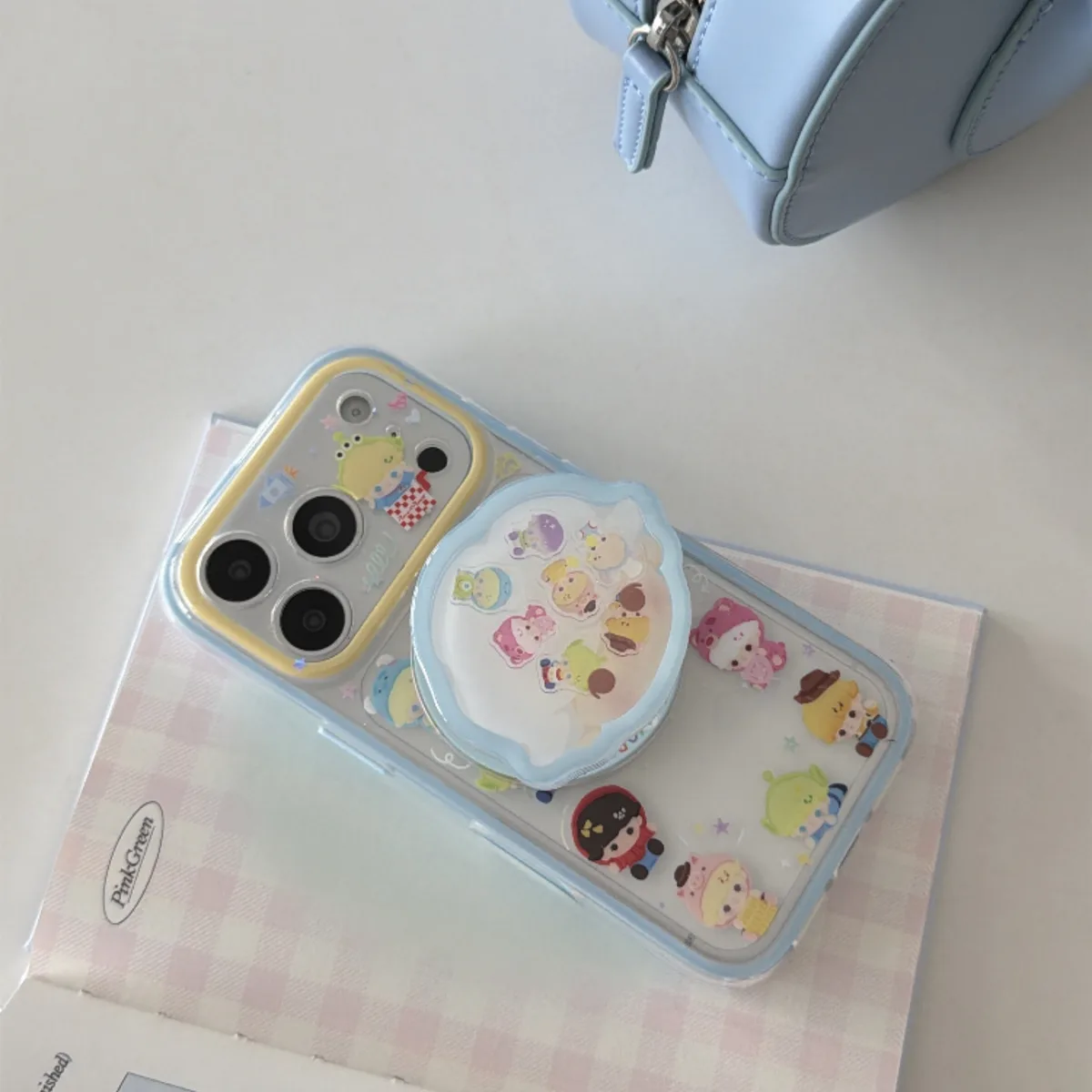 Toy Story character clear phone case with pastel charm and magnetic grip accessory for iPhone 17 16 15 Pro Max — MagSafe