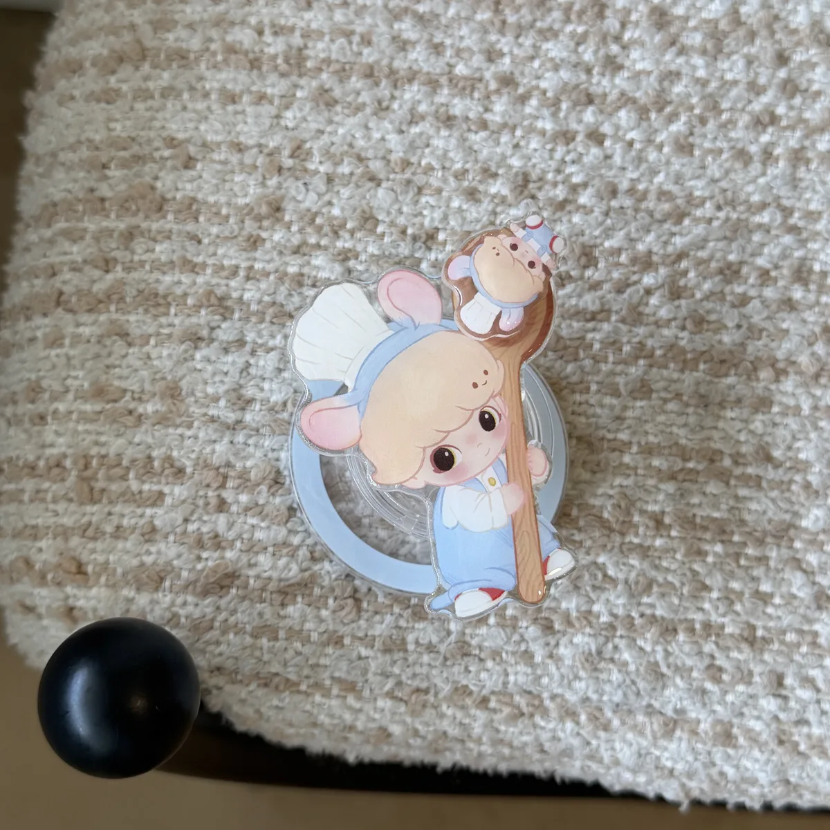 Cute chef mouse phone case with beaded charm strap for iPhone 17 16 15 Pro Max — MagSafe