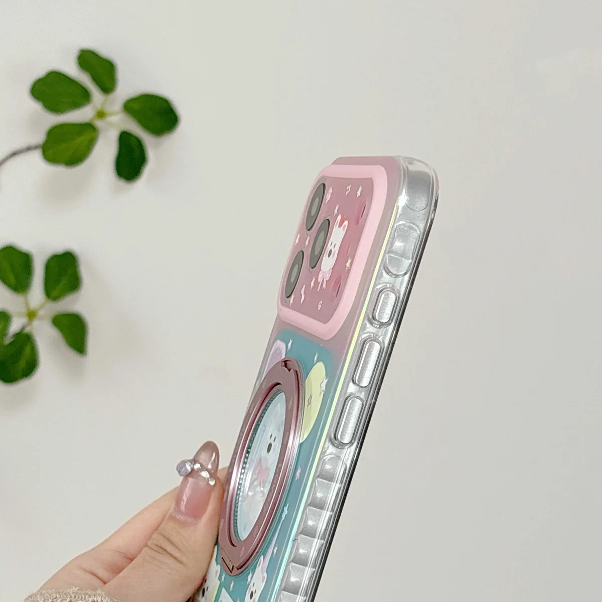 Kawaii Puppy Charm Phone Case with Beaded Strap for iPhone 17 16 15 Pro Max