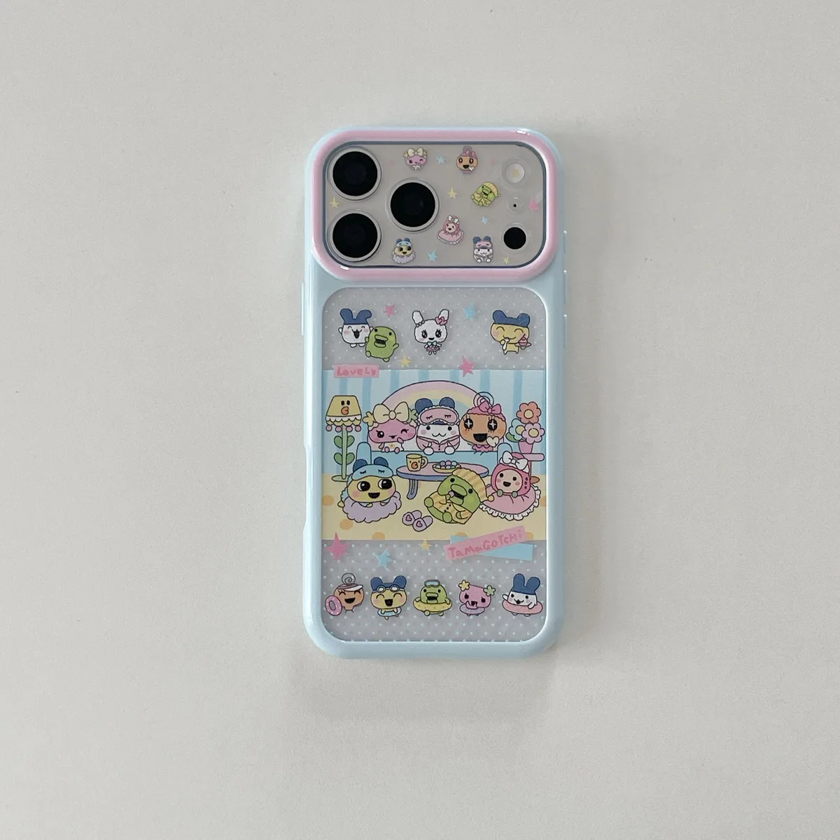 Tamagotchi Pastel Phone Case with Braided Wrist Strap for iPhone 17 16 15 Pro Max