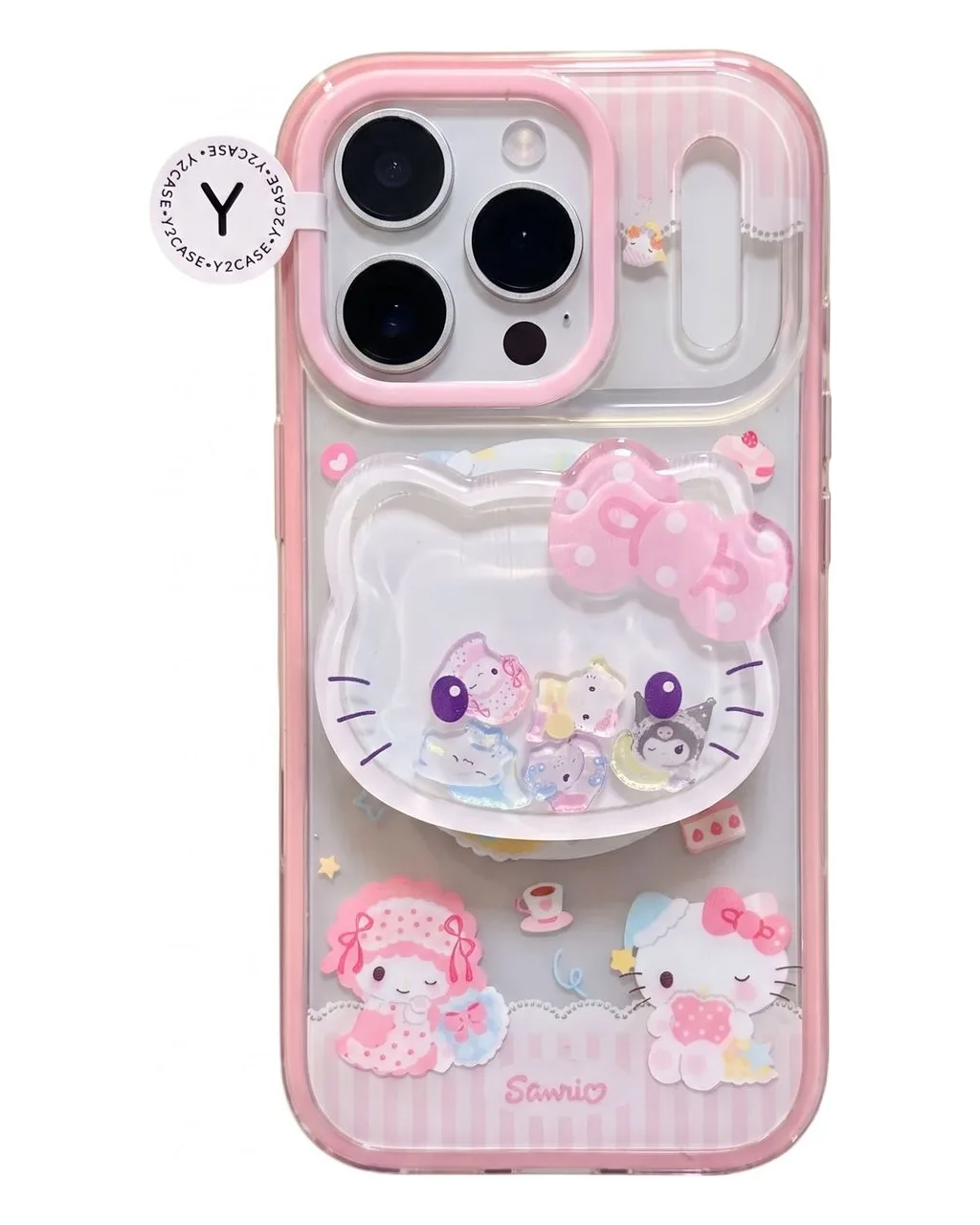 Sanrio Hello Kitty 3D Bow Pink Clear iPhone 17 16 15 14 13 Pro Max Case