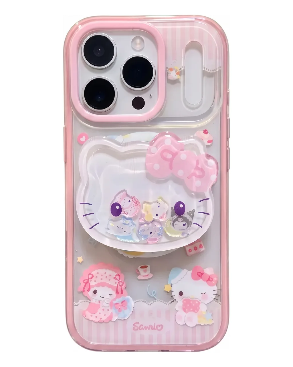 Sanrio Hello Kitty 3D Bow Pink Clear iPhone 17 16 15 14 13 Pro Max Case — MagSafe