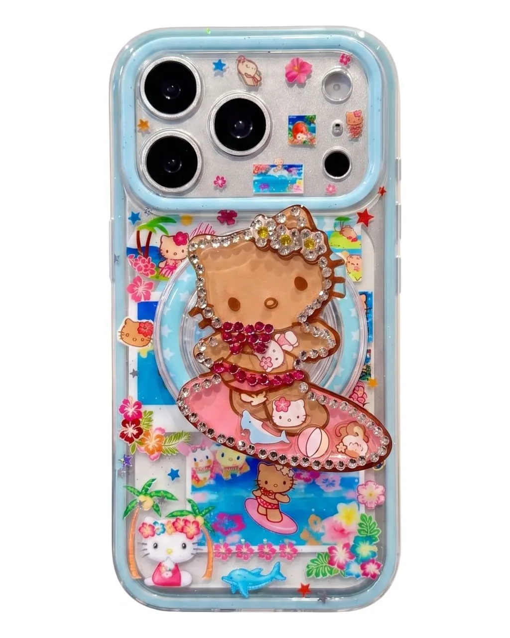 Sanrio Hello Kitty iPhone 17 16 15 14 13 Pro Max Clear Kawaii Case with Charm — MagSafe