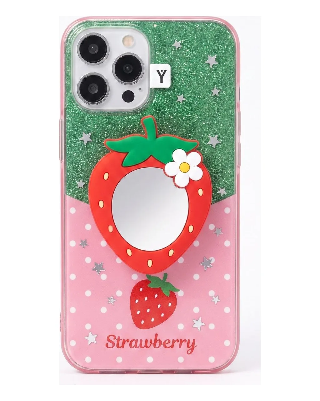 Strawberry Mirror Phone Case for iPhone 17 16 15 14 13 Pro Max — MagSafe