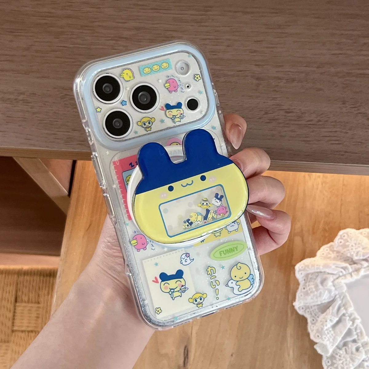 Tamagotchi Pop Phone Case with Stand & Beaded Strap for iPhone 17 16 15 14 13 Pro Max — MagSafe