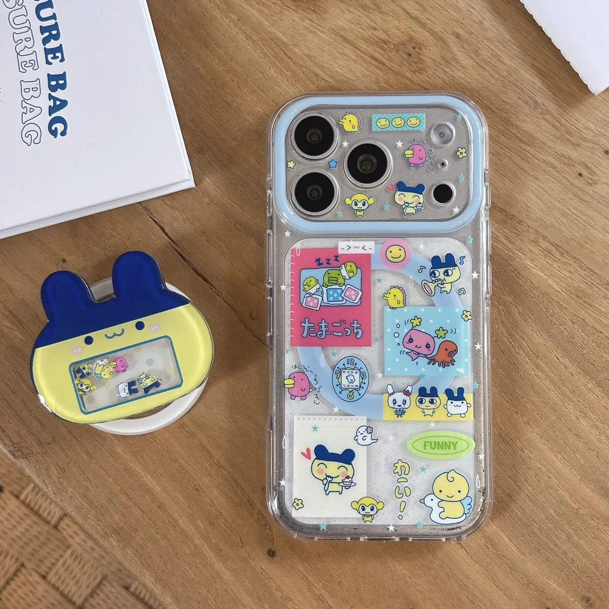 Tamagotchi Pop Phone Case with Stand & Beaded Strap for iPhone 17 16 15 14 13 Pro Max — MagSafe
