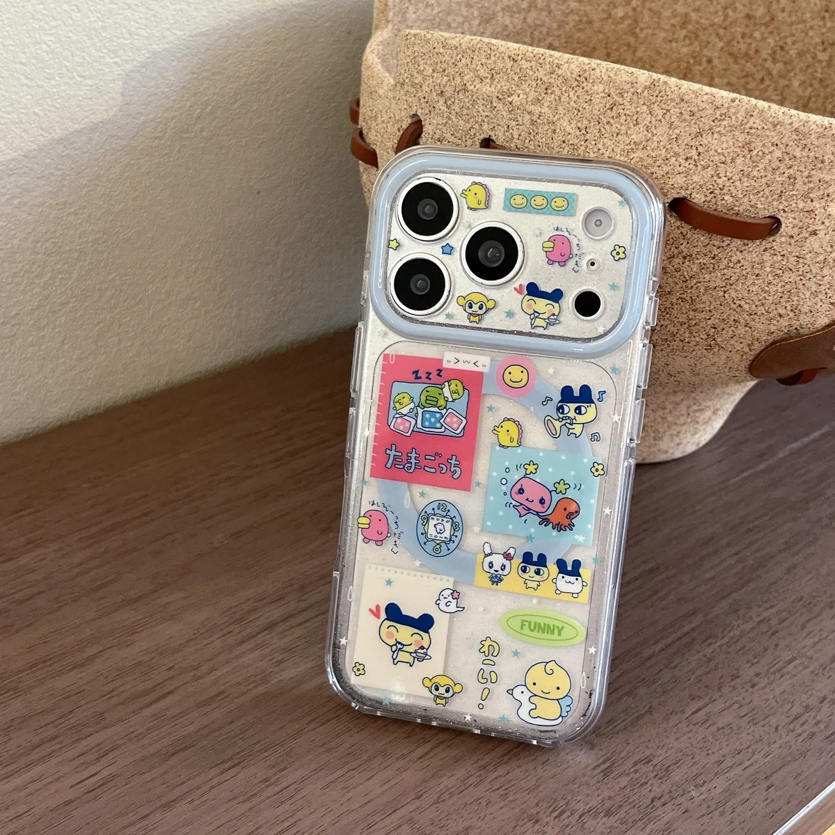 Tamagotchi Pop Phone Case with Stand & Beaded Strap for iPhone 17 16 15 14 13 Pro Max — MagSafe