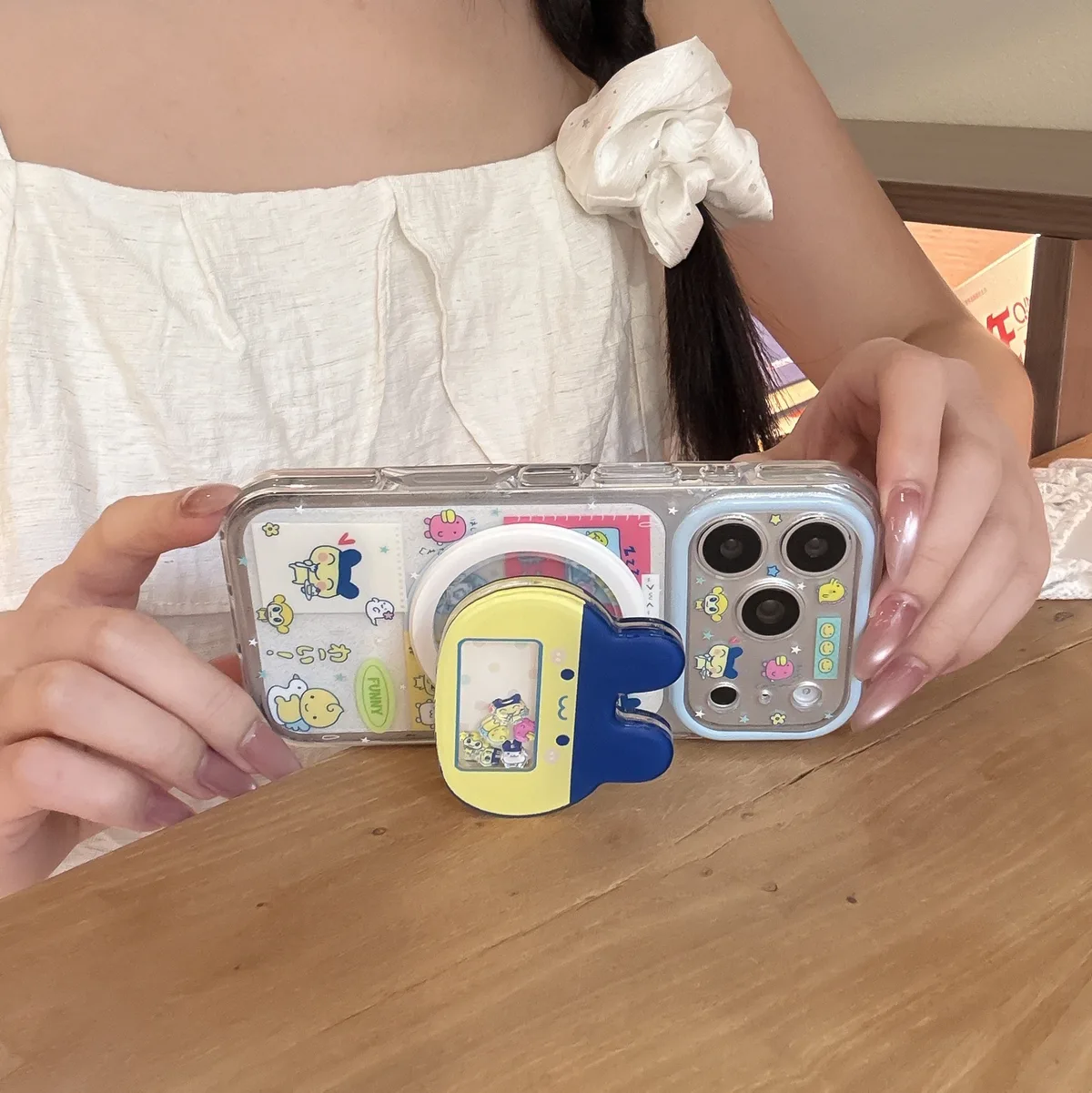 Tamagotchi Pop Phone Case with Stand & Beaded Strap for iPhone 17 16 15 14 13 Pro Max — MagSafe