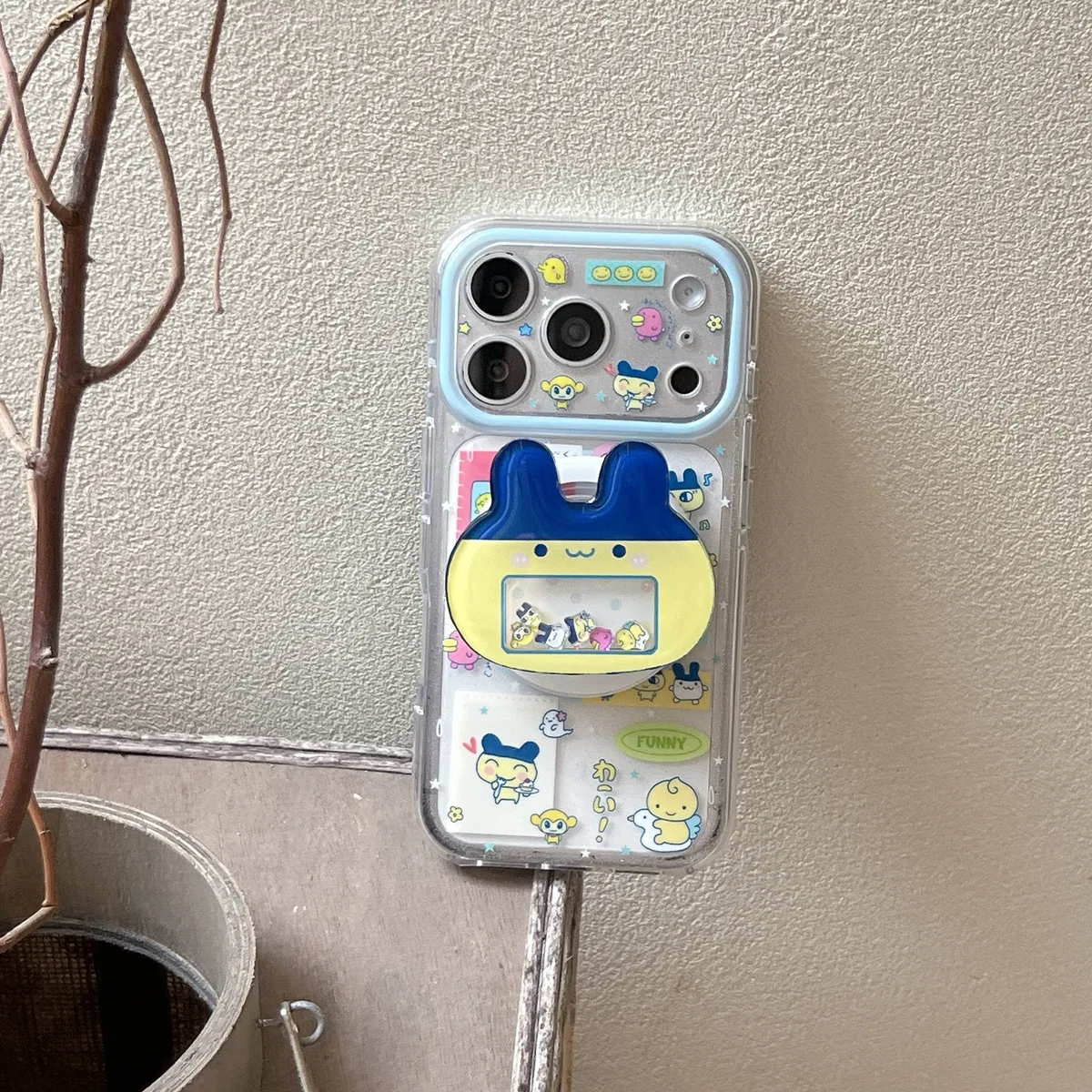 Tamagotchi Pop Phone Case with Stand & Beaded Strap for iPhone 17 16 15 14 13 Pro Max — MagSafe