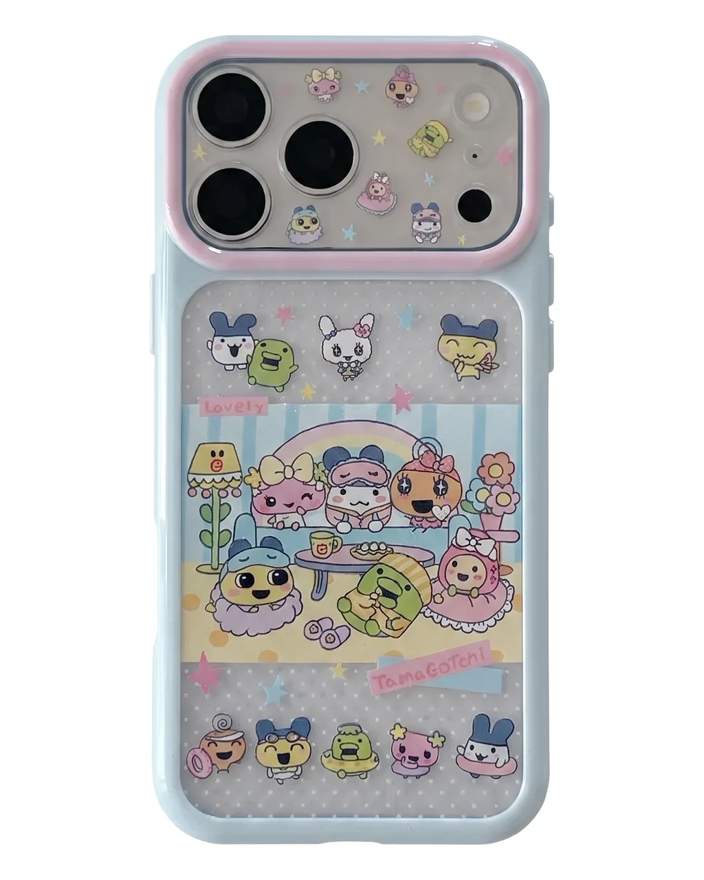 Tamagotchi Pastel Phone Case with Braided Wrist Strap for iPhone 17 16 15 Pro Max