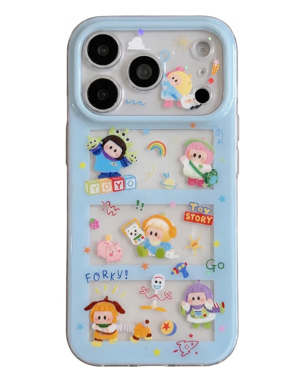 Toy Story Kawaii Phone Case with Beaded Strap for iPhone 17 16 15 14 13 Pro Max