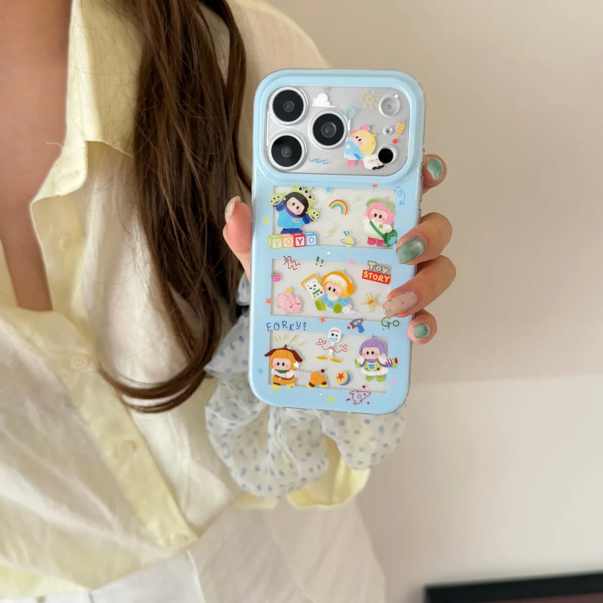Toy Story Kawaii Phone Case with Beaded Strap for iPhone 17 16 15 14 13 Pro Max