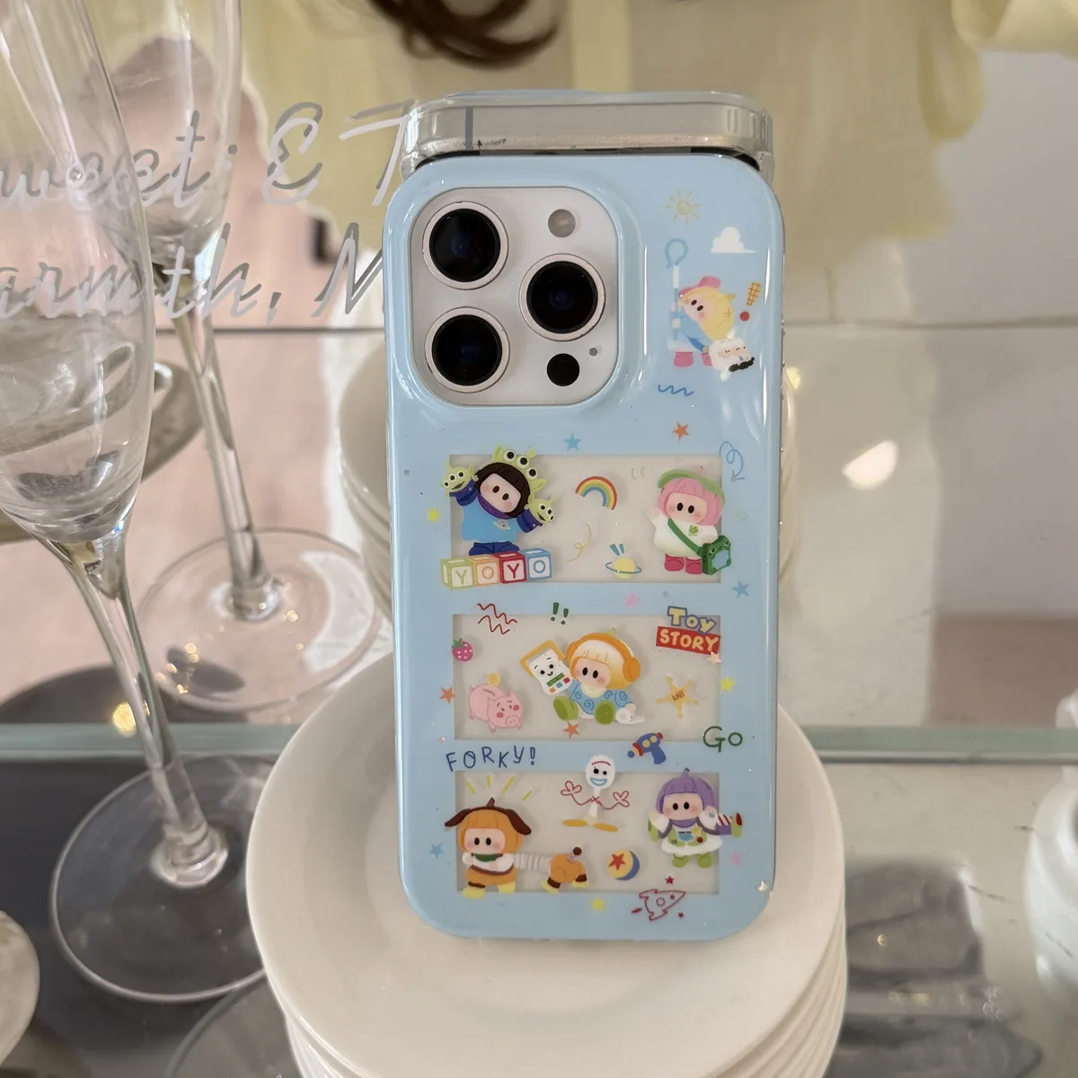 Toy Story Kawaii Phone Case with Beaded Strap for iPhone 17 16 15 14 13 Pro Max
