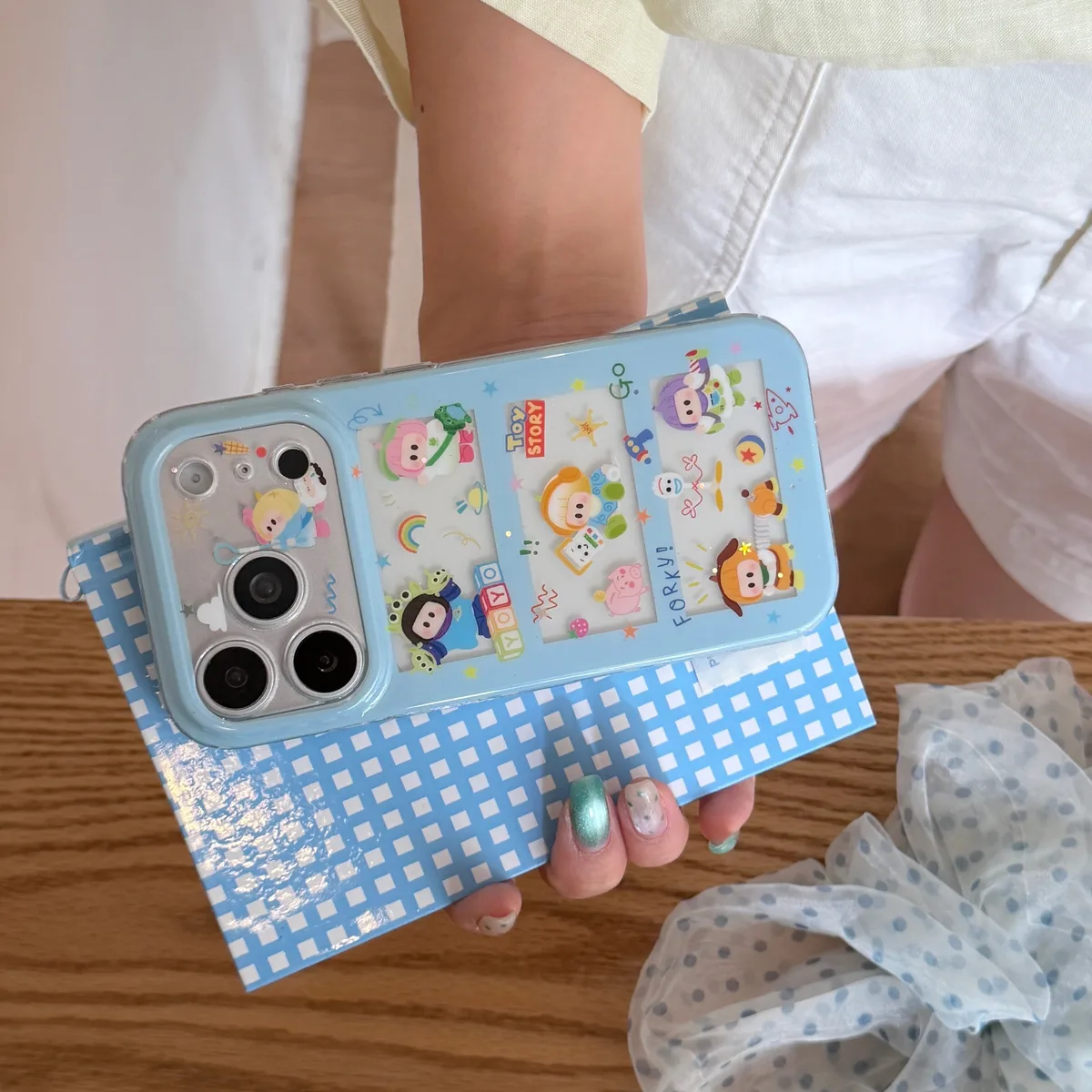 Toy Story Kawaii Phone Case with Beaded Strap for iPhone 17 16 15 14 13 Pro Max