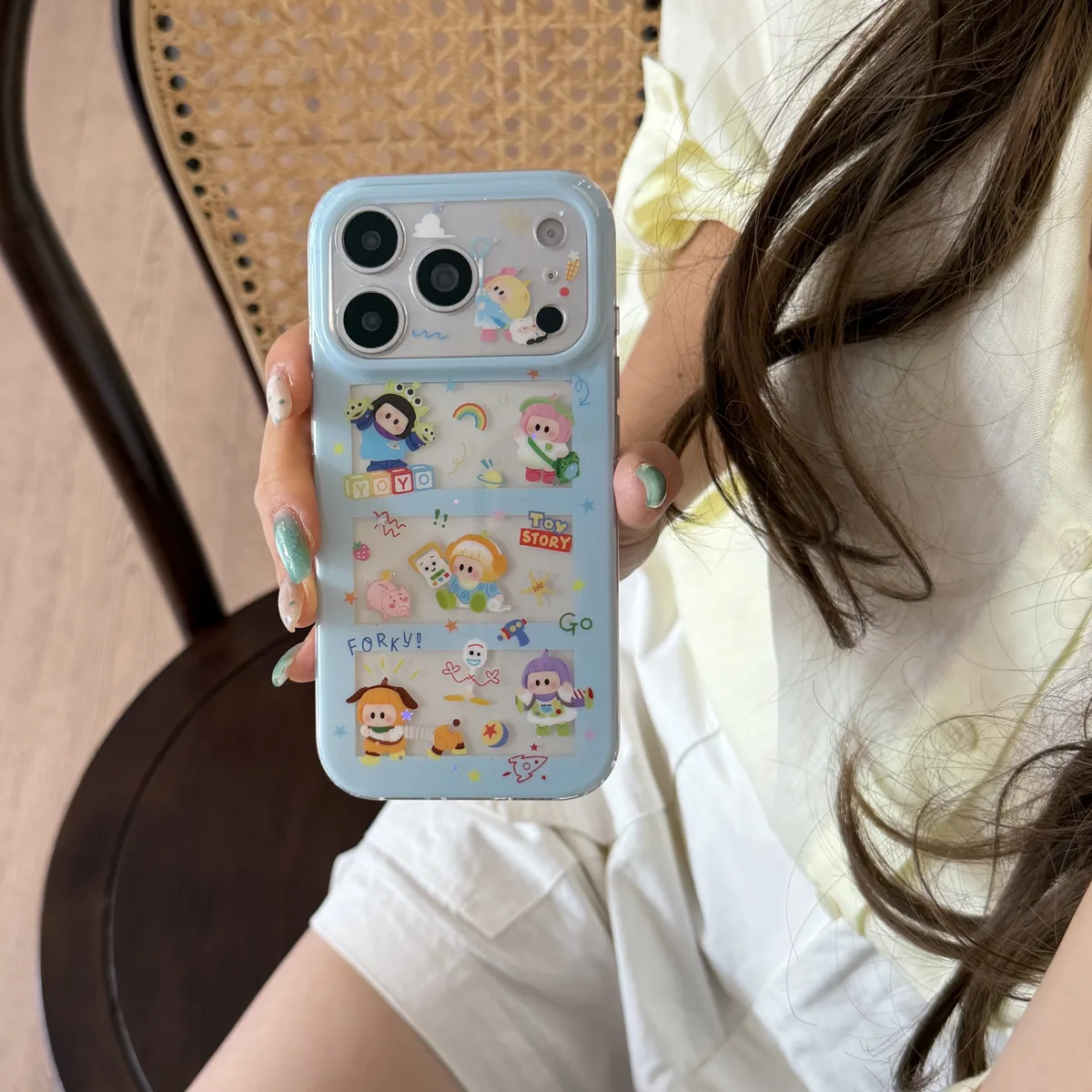 Toy Story Kawaii Phone Case with Beaded Strap for iPhone 17 16 15 14 13 Pro Max