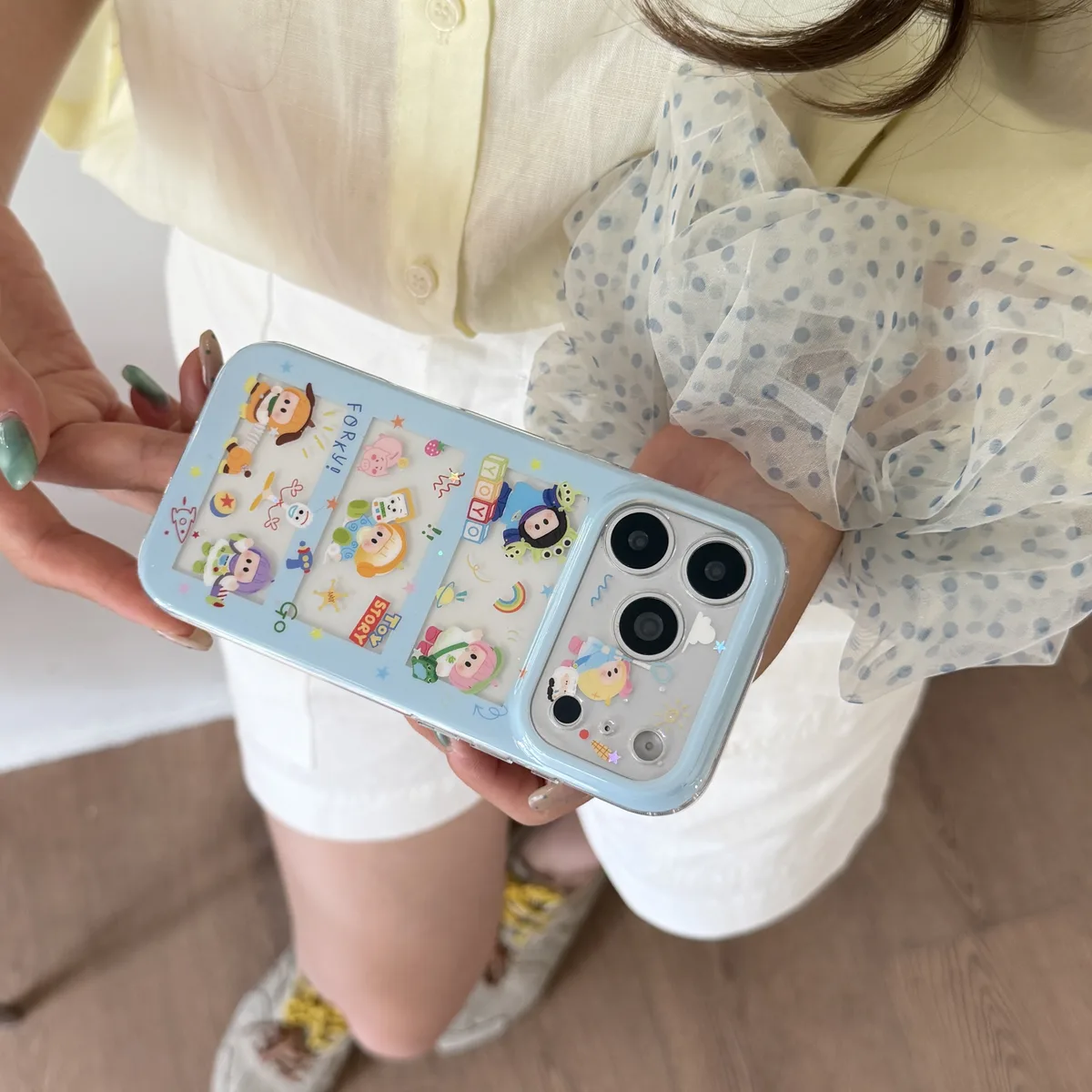 Toy Story Kawaii Phone Case with Beaded Strap for iPhone 17 16 15 14 13 Pro Max