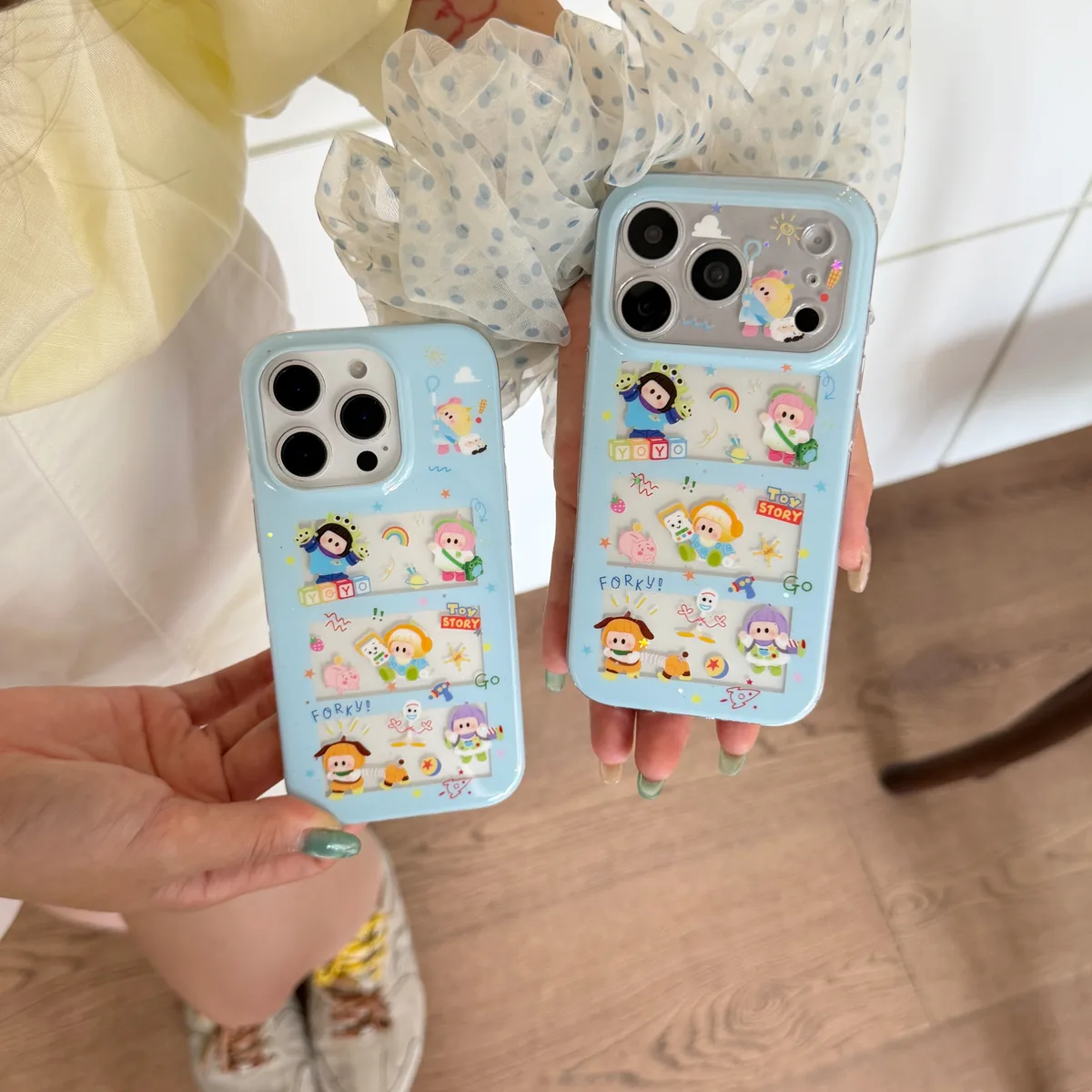 Toy Story Kawaii Phone Case with Beaded Strap for iPhone 17 16 15 14 13 Pro Max