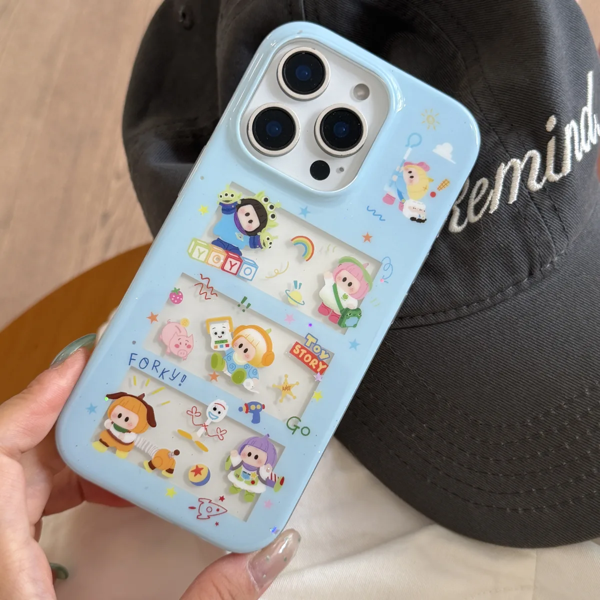 Toy Story Kawaii Phone Case with Beaded Strap for iPhone 17 16 15 14 13 Pro Max