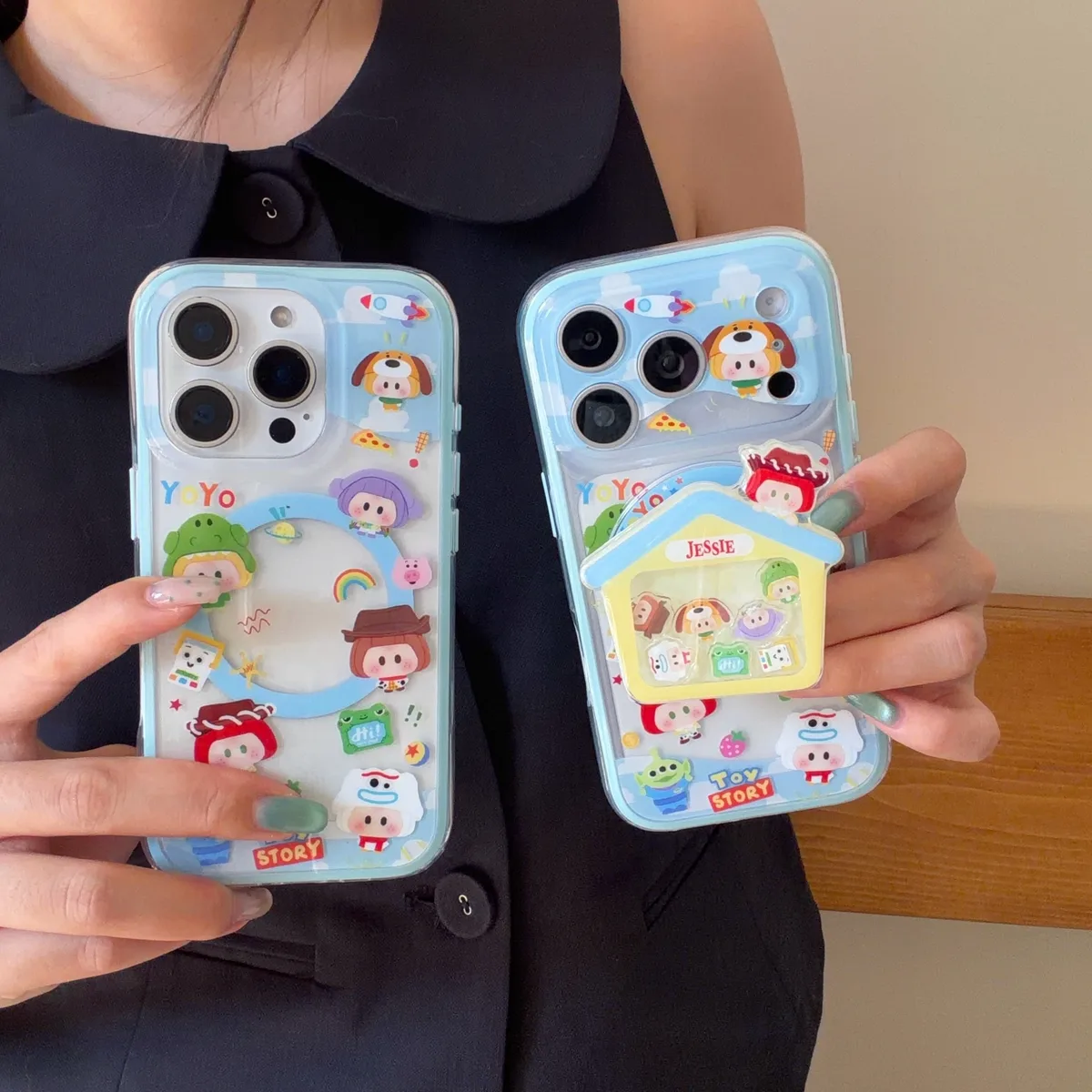 Toy Story Kawaii Bubble Phone Case with Jessie House Charm & Beaded Strap for iPhone 17 16 15 Pro Max — MagSafe